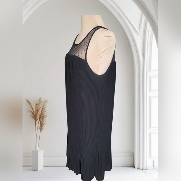 Apart Pleated Dress with Sheer Polka Dot Detail - Picture 2 of 5